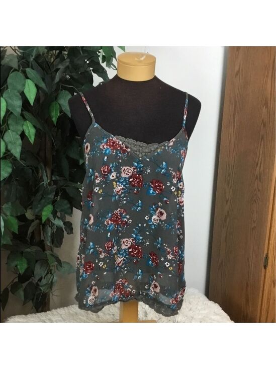 Self Esteem Tops - SELF Esteem XL semi sheer floral cami with crochet details